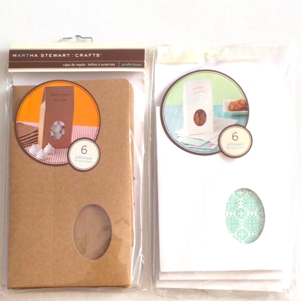 Martha Stewart Goodie Boxes -  6 Kraft and 4 White